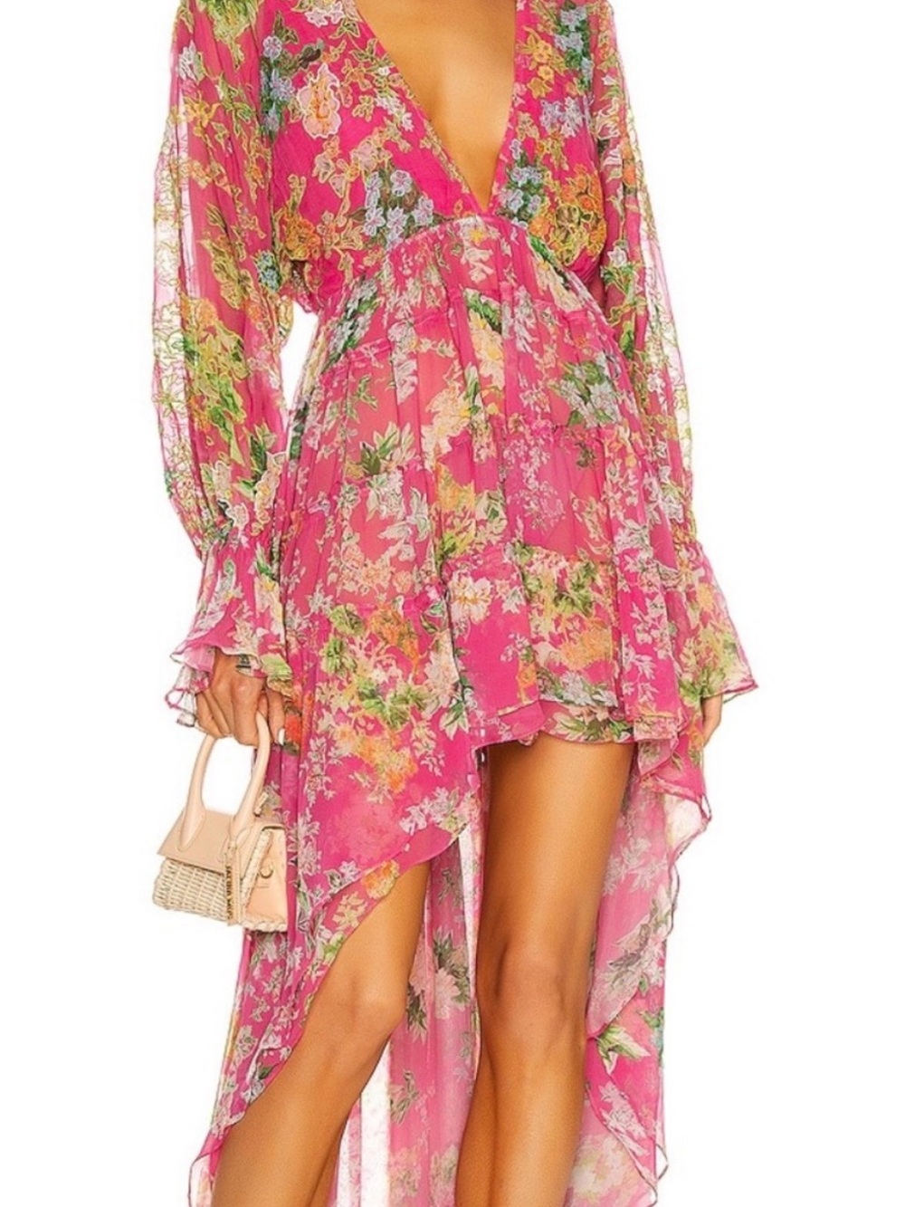 Hemant & Nandita Pink Miyu High Low Dress